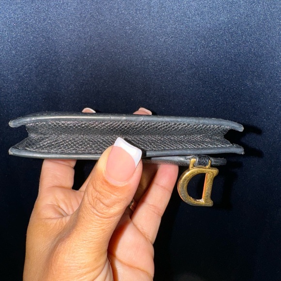 🖤Dior Saddle Bloom Card Holder Black Goatskin - Picture 15 of 17